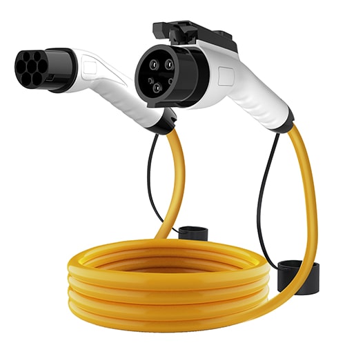 1-EVMOTIONS Delta Type2 -> Type1 (32A) Elektromos autó töltőkábel