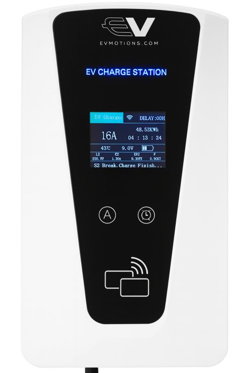 1-EVMOTIONS Delta Smart Wallbox Type2 7.4kw Wi-Fi Elektromos autó fali töltőállomás